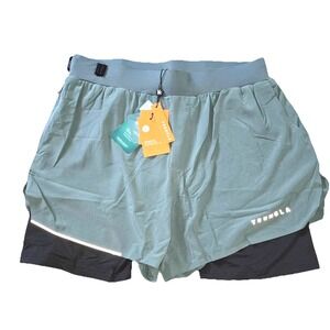 YoungLA #124  Mens Large Sage Green‎ Athletic Gym Compression Lined